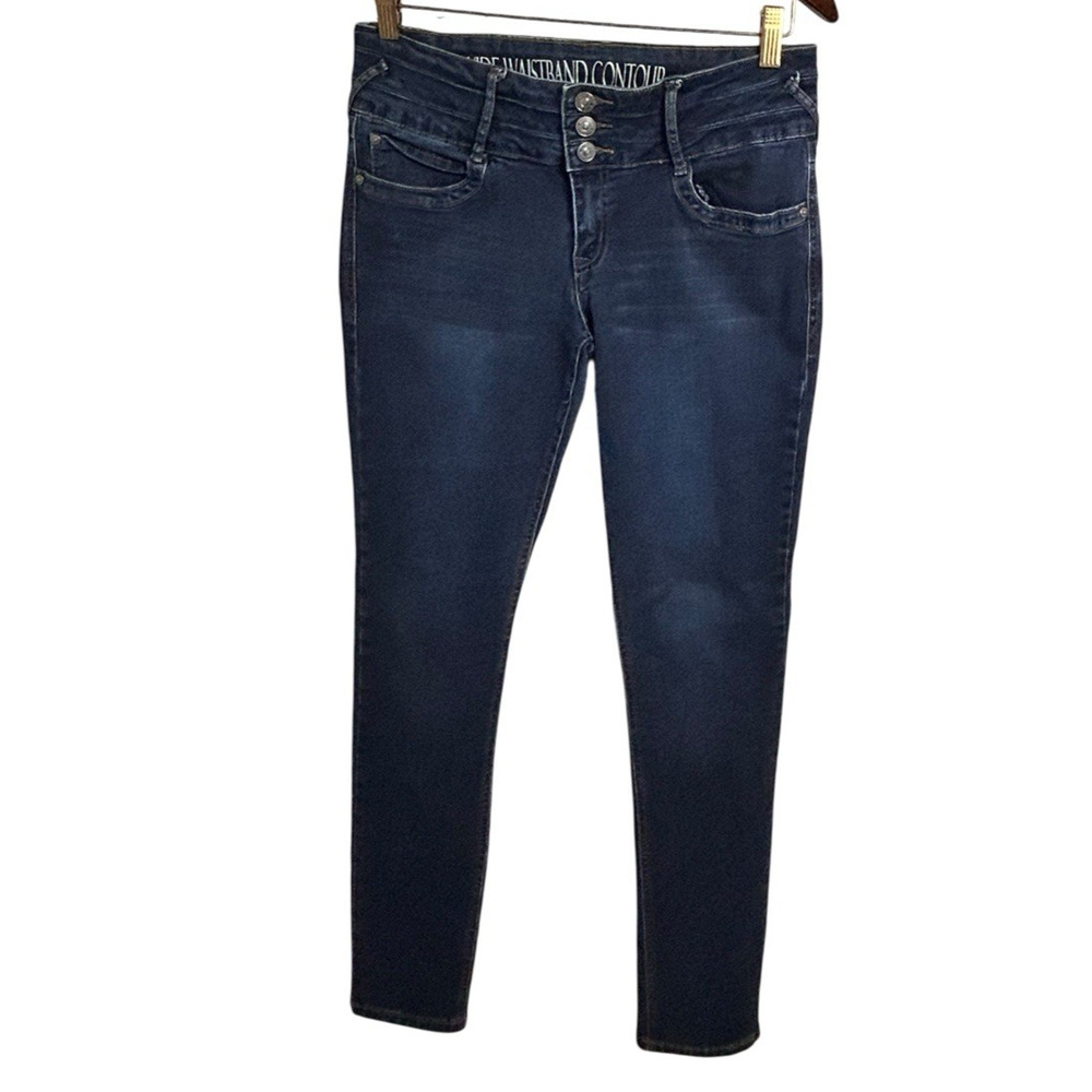 Rewash Classic Rise Contour Jeans Sz 11 Stretch Dark Wash Wide Waistband Skinny - Picture 6 of 8